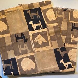 Vintage Cinque Block Print Viscose Scarf made in W. Germany